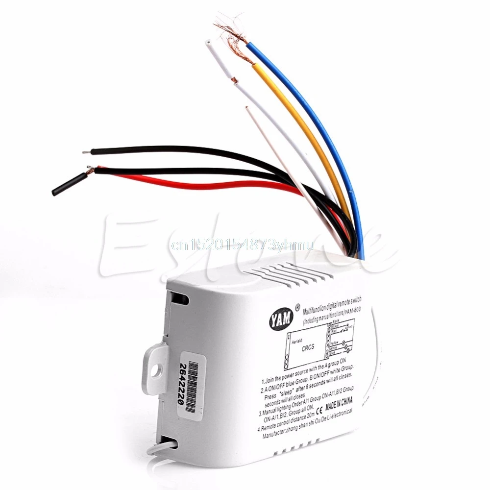 220V one Way Wireless ON OFF Lamp Remote Control Switch Receiver Transmitter L057 new hot