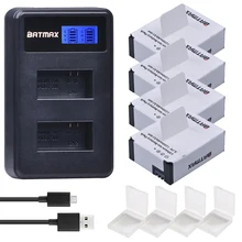 4Pcs 1250mAh Battery + USB LCD Dual Charger for Gopro 3 Battery GoPro HERO3+, HERO3 and GoPro AHDBT-201, AHDBT-301, AHDBT-302