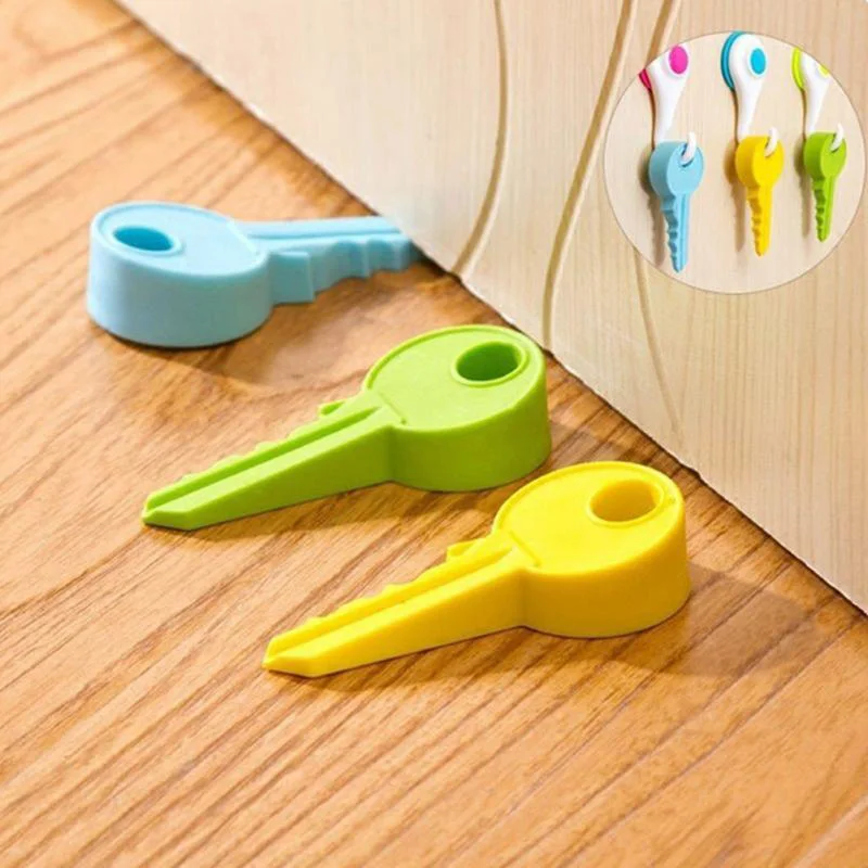 

Silicone Rubber Door Stopper Cute Key Style Home Decor Finger Safety Protection Wedge Kid Baby Safe Doorstop Tools