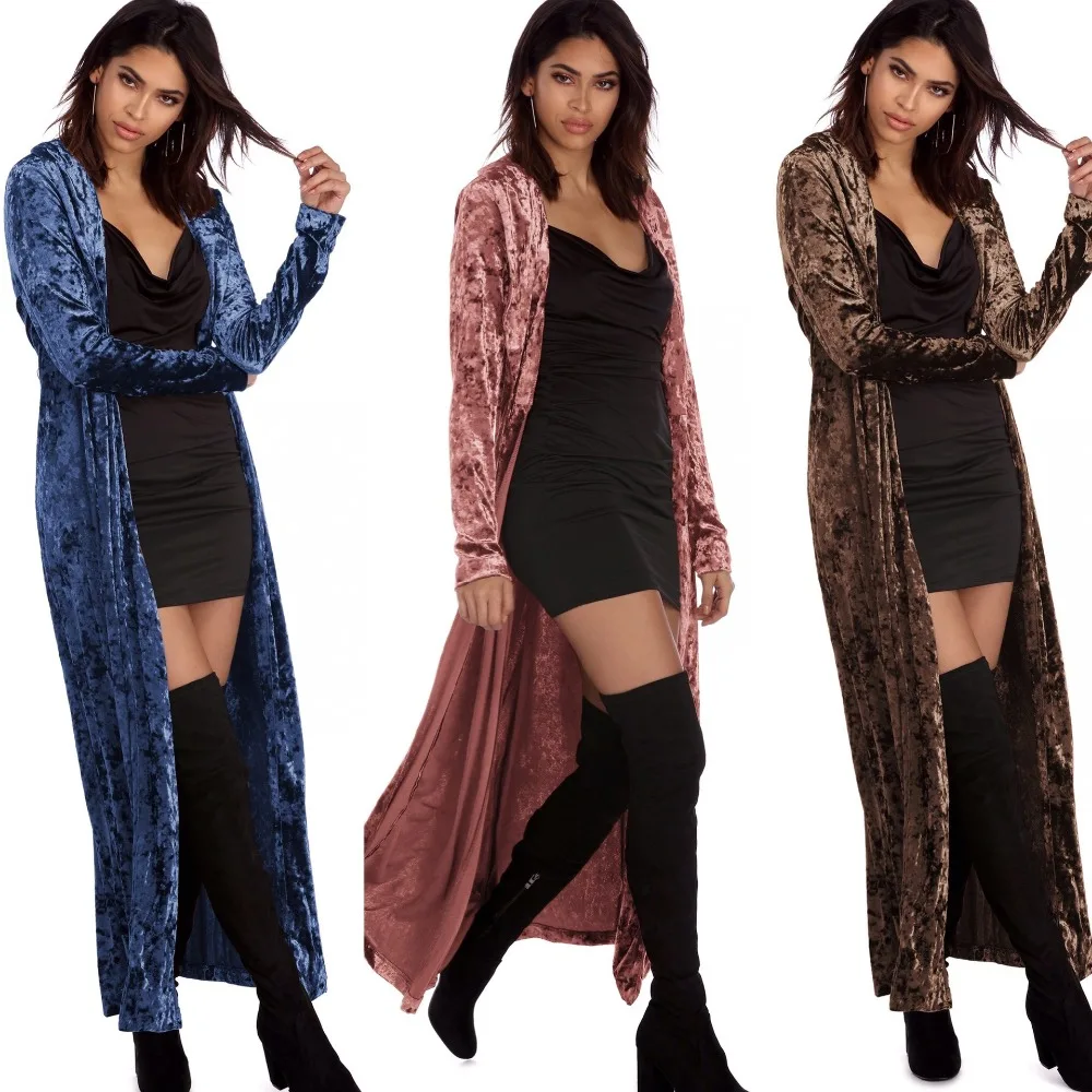 black puffer coat womens TEXIWAS Plus Size Long Windbreaker tops Velvet Kimono Cardigan women Coat 2019 Elegant Open stitch Trench Outwear Streetwear women's down coats & jackets