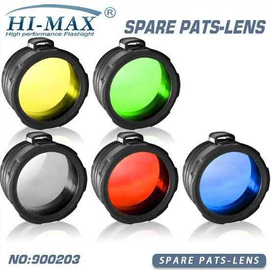 Hot! 10 piece/ lot hi max c8 flashlight lens glass lens red / yellow