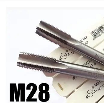 

Free shipping of 1PC HSS 6542 made full CNC grinded thin kerf M28*2.0 Machine straight flute Tap Screw Taps for metal threading