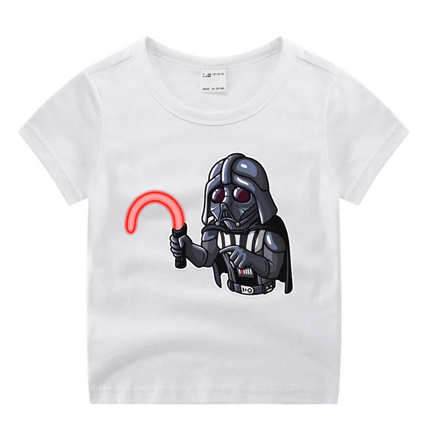Футболка для маленьких мальчиков и девочек с принтом «Звездные войны» и забавным рисунком слона; детские летние топы с круглым вырезом; маленькая футболка; одежда для маленьких девочек - Цвет: P677-20