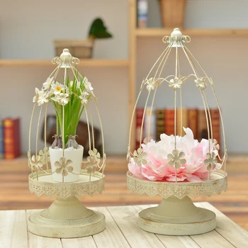 

METAL BIRD CAGE CANDLE HOLDER FLOWER VINTAGE HOME WEDDING PARTY DECORATION