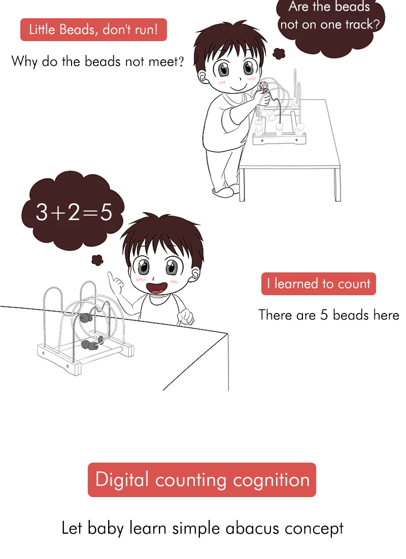 Grânulo de Madeira Educacional do Bebê Matemática para Crianças Brinquedo Labirinto Montessori Fruta Montanha Russa Phoohi 5 Brinquedos mat.