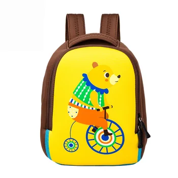 

Cute Cartoon Bears Print Kids School Bag for Girls Circus Animal Design Rabbit Toddler Kindergarten Backpack Breathable age 1-3