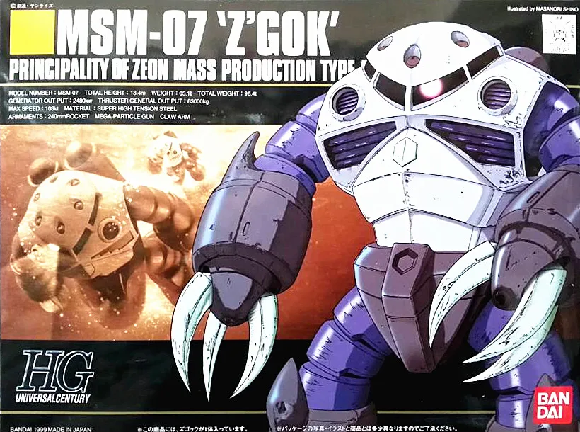 

1PCS Bandai HGUC 006 1/144 MSM-07 Z`GOK Gundam Mobile Suit Assembly Model Kits Anime action figure Gunpla lbx toy