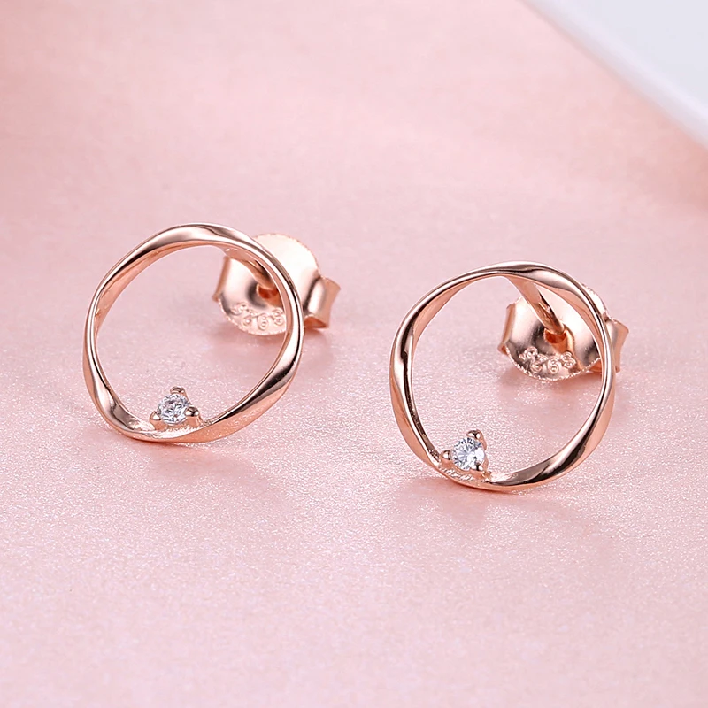 

BAFFIN Genuine 925 Silver Circle Stud Earrings Made With Austria ELEMENTS Stone Fashion Crystal Rhinestone Jewelry For Women