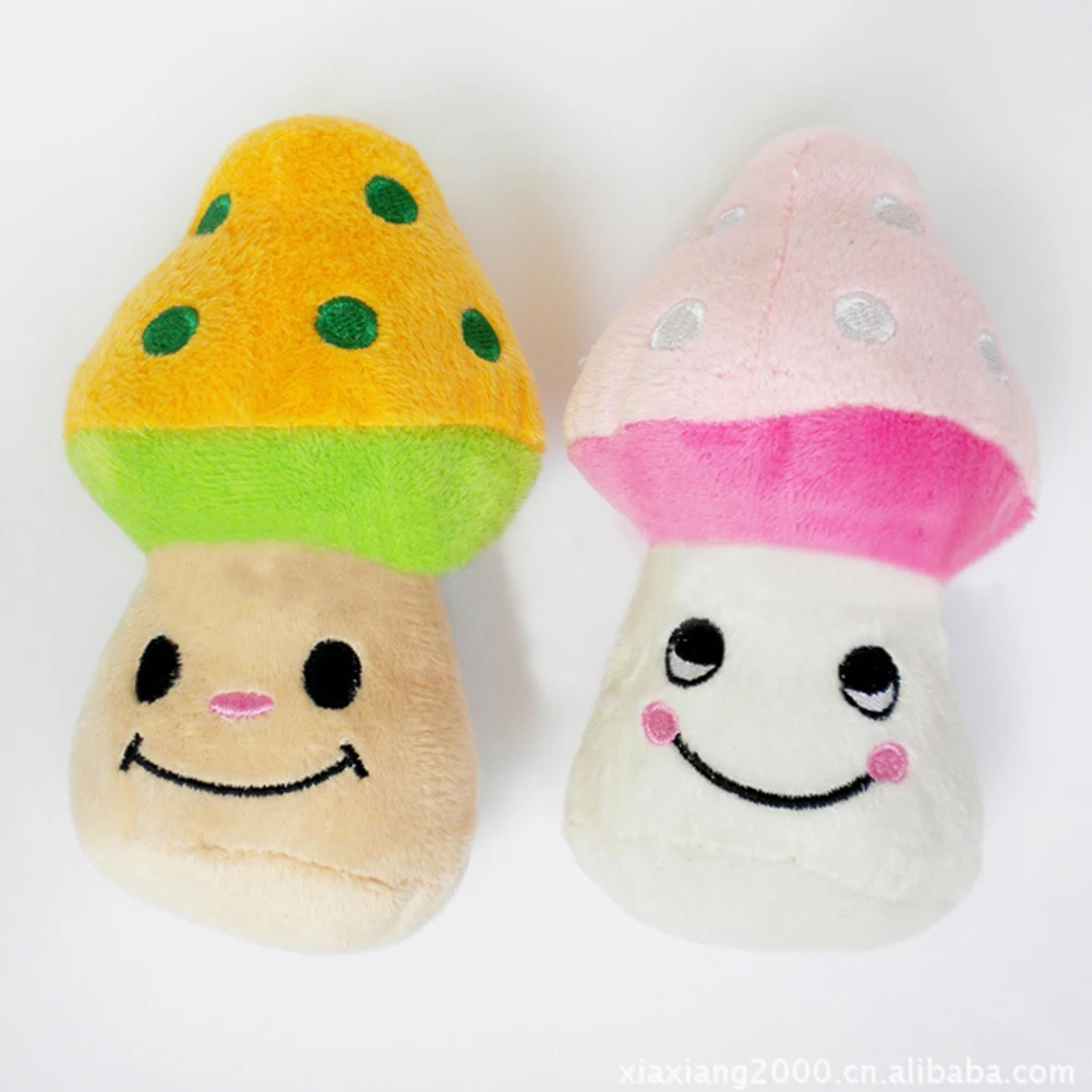 Pet Supplies Cute Mushroom Shape Plush Toy Puppy Dog Chew Teething