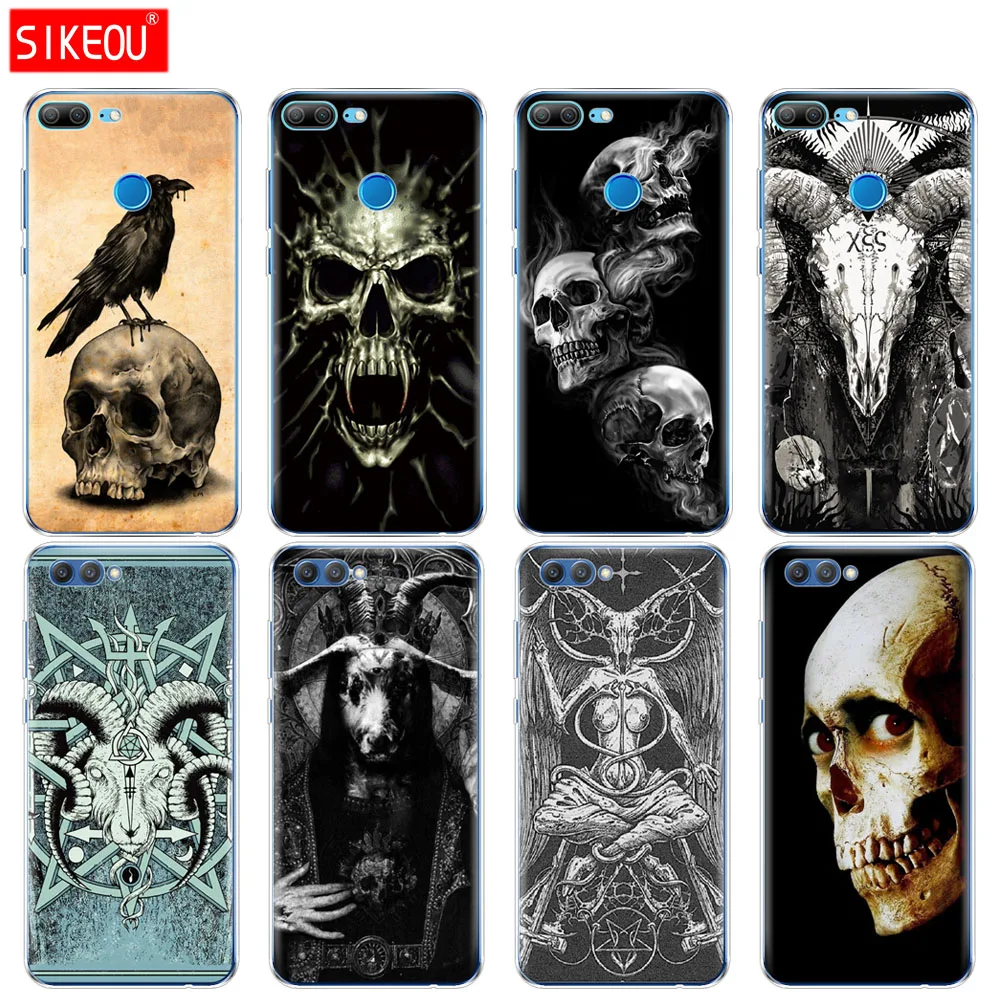 

Silicone Cover phone Case for Huawei Honor 10 V10 3c 4C 5c 5x 4A 6A 6C pro 6X 7X 6 7 8 9 LITE satanic scary skull