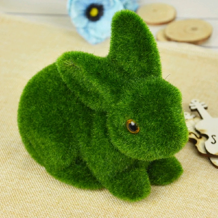 christmas gifts green moss rabbit artificial flower plant fake cute christmas gifts green moss rabbit artificial flower plant fake cute table decoration home decorative simulation animal tufting in artificial dried flowers