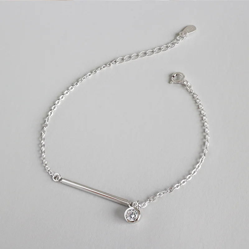 

HFYK 2019 fashion 925 sterling silver bracelets chain strip cubic zirconia bracelet for women jewelry pulseira feminina pulseras