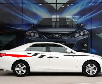 

Car Decal Racing Checkered stripe Door for REIZ MARK X Corolla Vinyl Side stickers ZC210