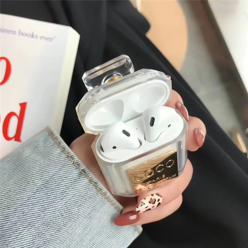 

Luxury Perfume bottle Silicone Case For Airpods TWS i10 Earphone Protective Case Shockproof Soft TPU Case For Apple