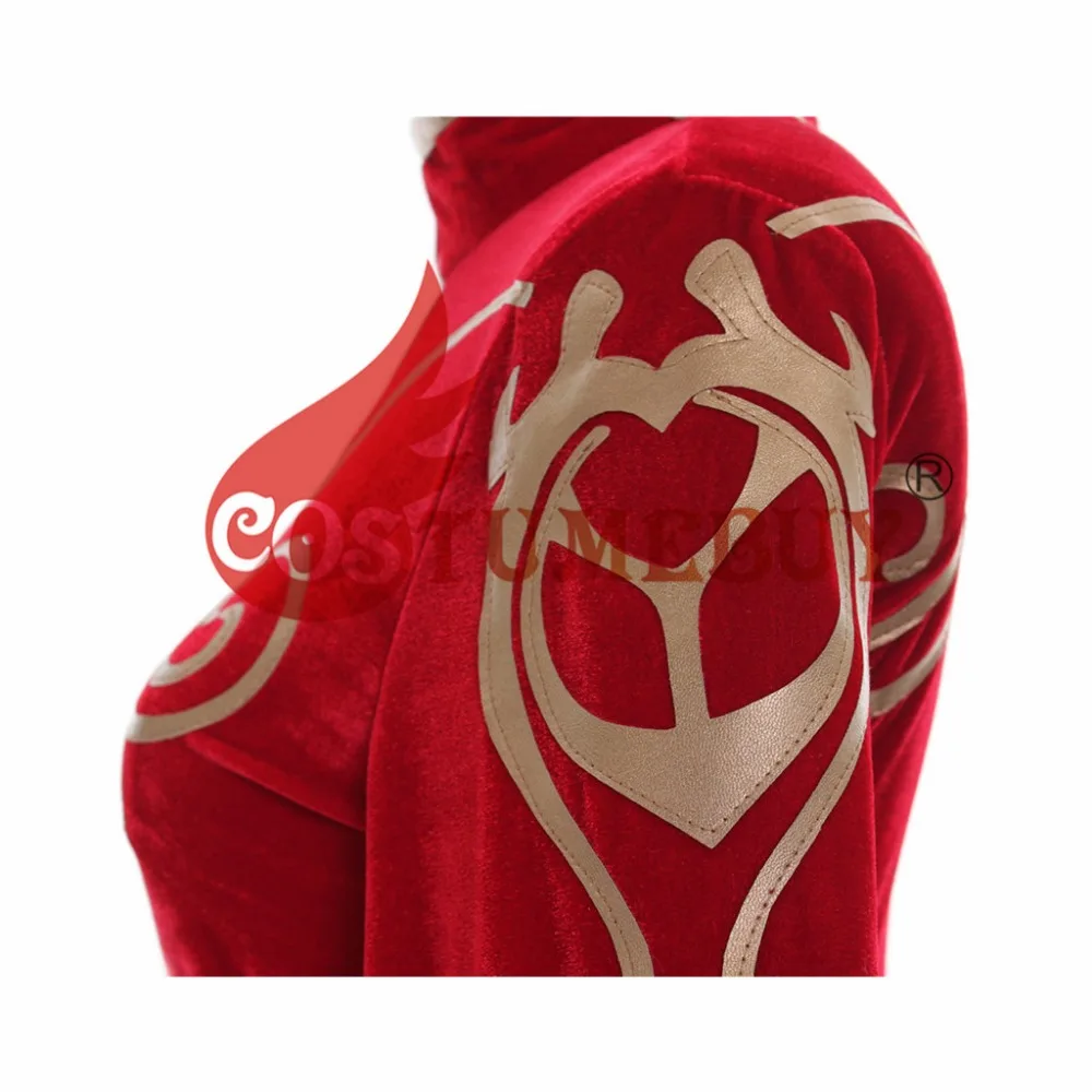 CostumeBuy Любительское Аниме RWBY Синдер Фолл Косплэй костюм красное платье с плиссированной юбкой костюм с брюками+ перчатки, Хэллоуина; нарядное платье