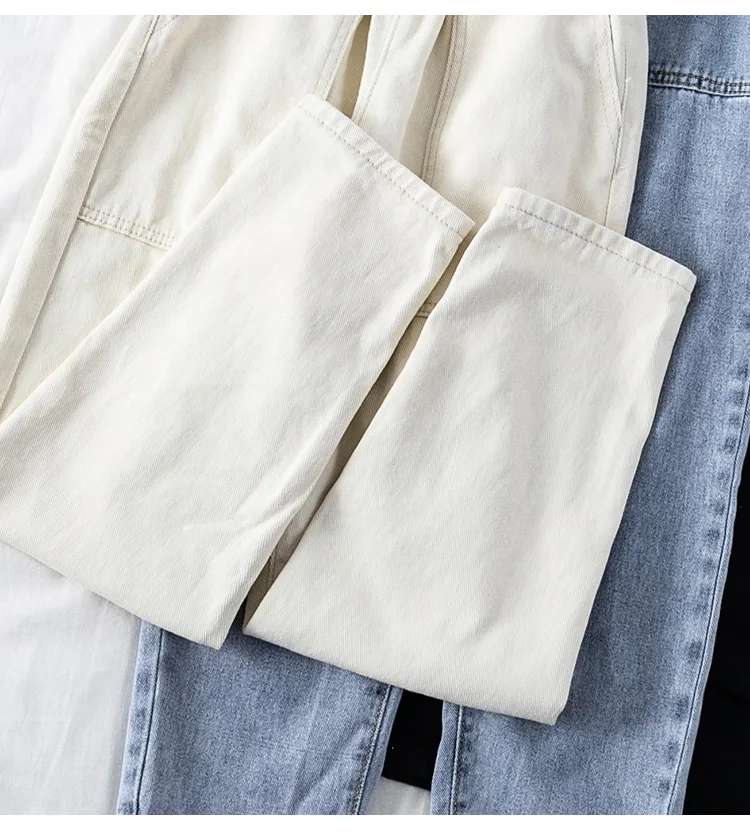 Neploe гофрированные плиссированные Стрейчевые джинсы с высокой талией весна осень женские белые черные синие джинсовые брюки корейские свободные джинсовые штаны
