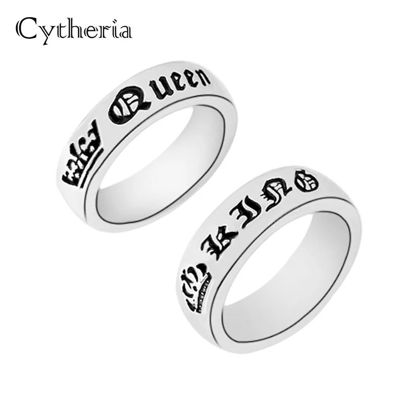 buy Queen and King rings for lover Rings men birthday Gift lover crown Ring couple statement wedding ring finger wear boyfriend girl