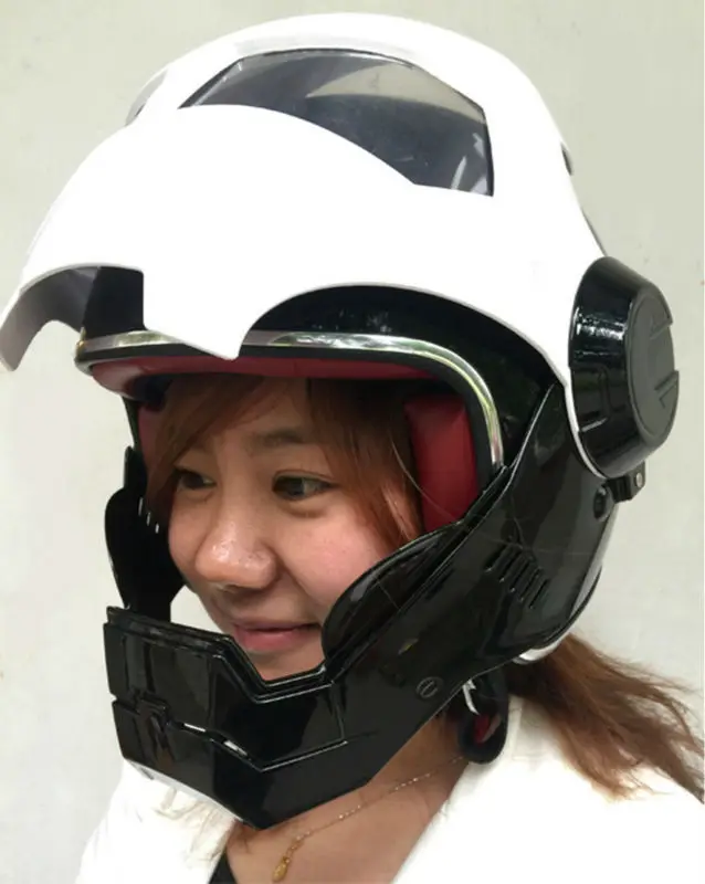 Мужские Женские черно-белые MASEI IRONMAN железный человек шлем мотоциклетный шлем половина шлем открытый шлем 610 ABS шлем для мотокросса