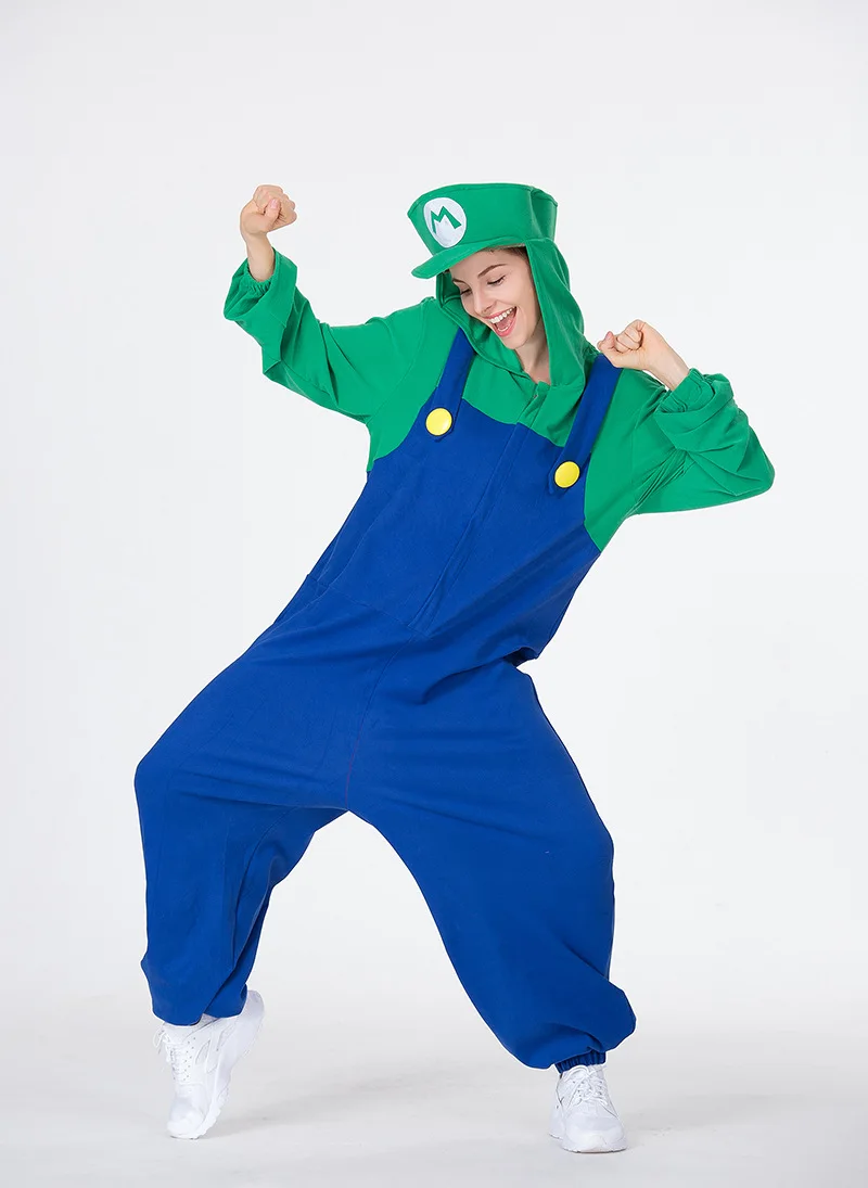 2019 Косплэй взрослых Super Mario Bros Косплэй костюм комплект Дети Хэллоуин вечерние водопроводчика игровая одежда мультфильм супер костюм Марио
