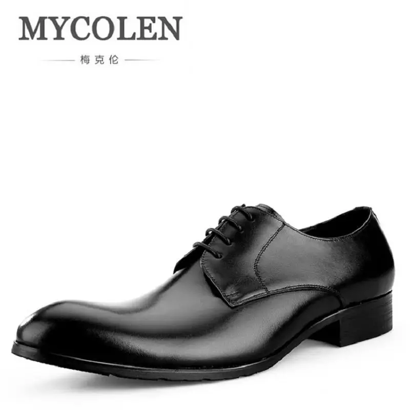 Мужские модельные туфли MYCOLEN деловые из натуральной кожи черного и коричневого
