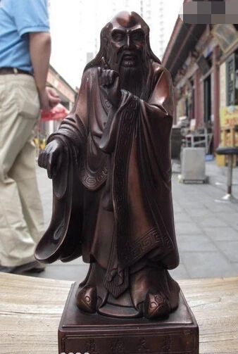 

shitou 003177 9 Chinese Pure Red Bronze Standing Great Philosopher Founder Taoism Laozi Statue discount 30% (C0324)