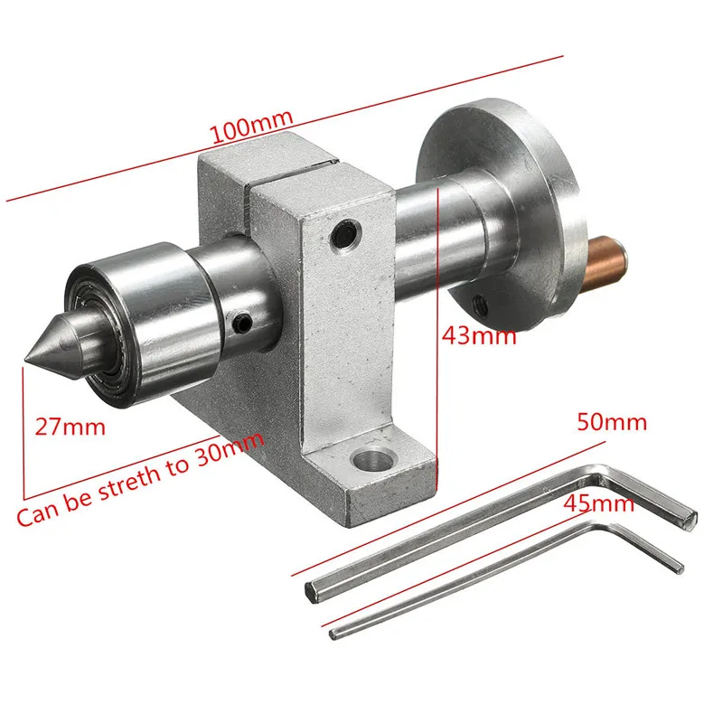 Billig DANIU Einstellbare Doppel Lager Live Centre Metall Revolving Mit 2 stücke Schraubenschlüssel DIY Zubehör Für Mini Drehmaschine Maschine