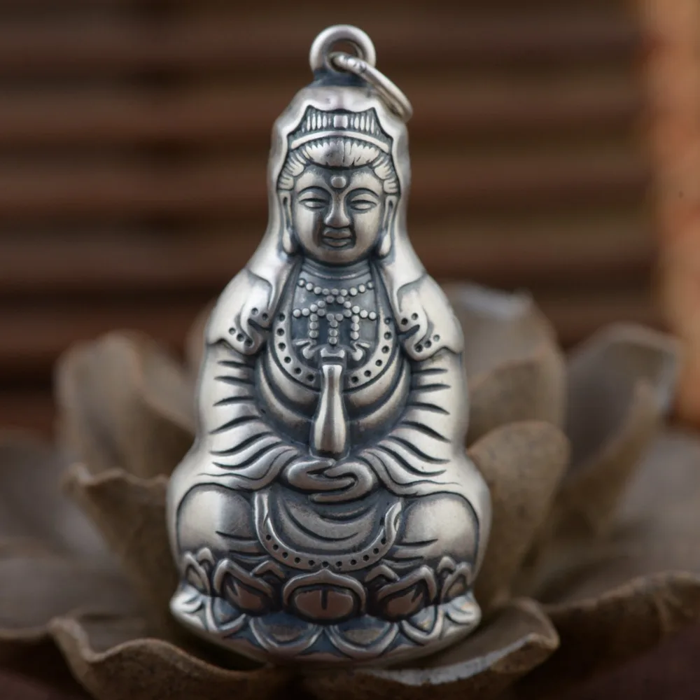 BALMORA 990 чистого серебра Подвески Будды для женщин и мужчин аксессуары подарок винтажные буддистские серебряные ювелирные изделия без цепочки SY13618