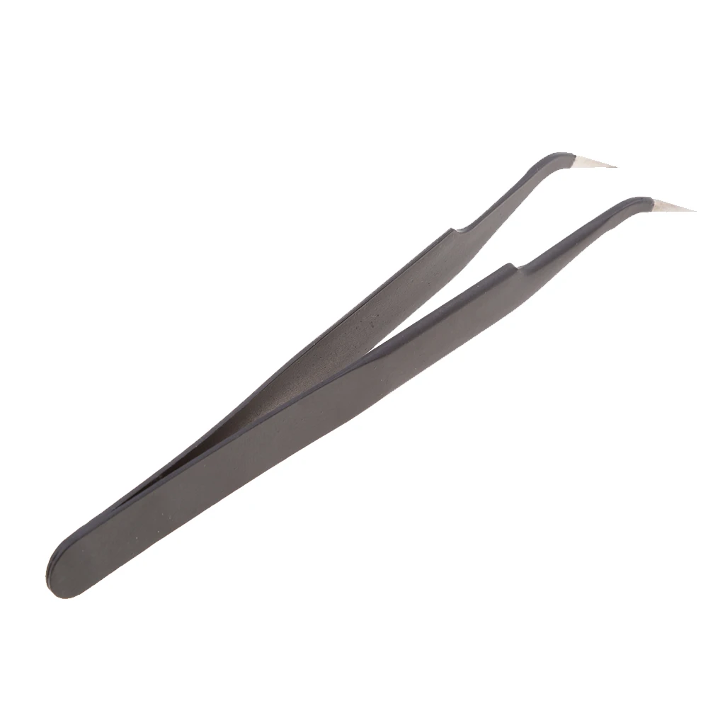 Portable Repair Tools Matte Surface Anti-Static Tweezers Pointed Curved for Apple iPhone Android Samsung and Tablets,Laptops