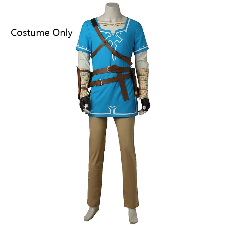 Легенда о Zelda Дыхание Дикого ссылка Косплэй Костюм Аниме равномерное Хэллоуин Карнавальный Косплэй взрослых Для мужчин синяя рубашка унисекс - Цвет: Without Boots