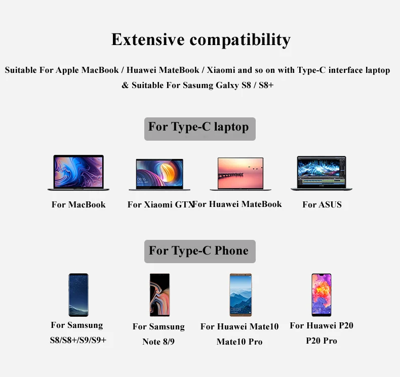 Nohon USB Type C HUB to HDMI VGA Adapter for MacBook Samsung Galaxy S9 Note 9 Huawei P20 Pro Mate 20 X Pro Laptop Type-C USB HUB Details (07)