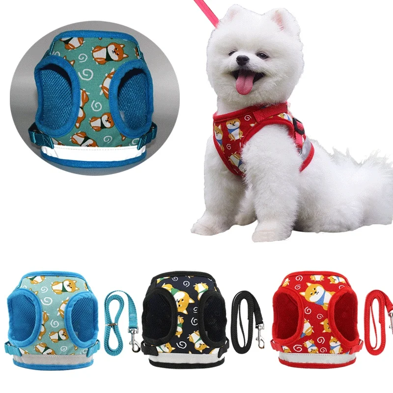 

Reflective Pet Dog Harness for Dogs Chihuahua Pug Small Medium Breathable Nylon Pet Puppy Vest Walking Leash for Yorkie Teddy