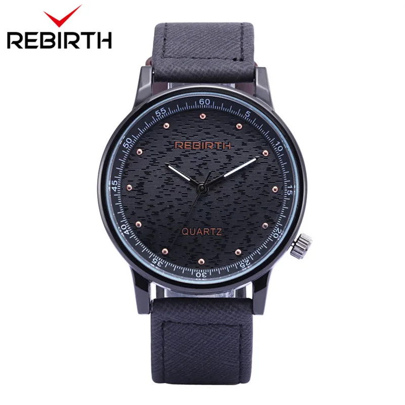 

REBIRTH Men's Business Watch Casual Mens Watches Relogios Masculinos Quartz Leather Strap Clock Male Watch Man Horloges Mannen