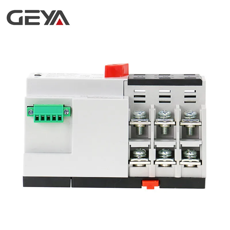 Free Shipping GEYA Din Rail 220V 3P 100A ATSE Dual Power Automatic Transfer Switch 50/60Hz PC Grade Auto or Manual Selection