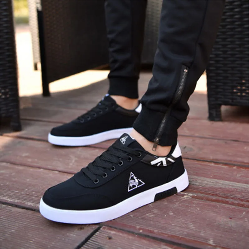 New 2019 Spring Summer Canvas Shoes Men Sneakers Low top Black Shoes Men's Casual Shoes Male Brand Fashion shoesujm9