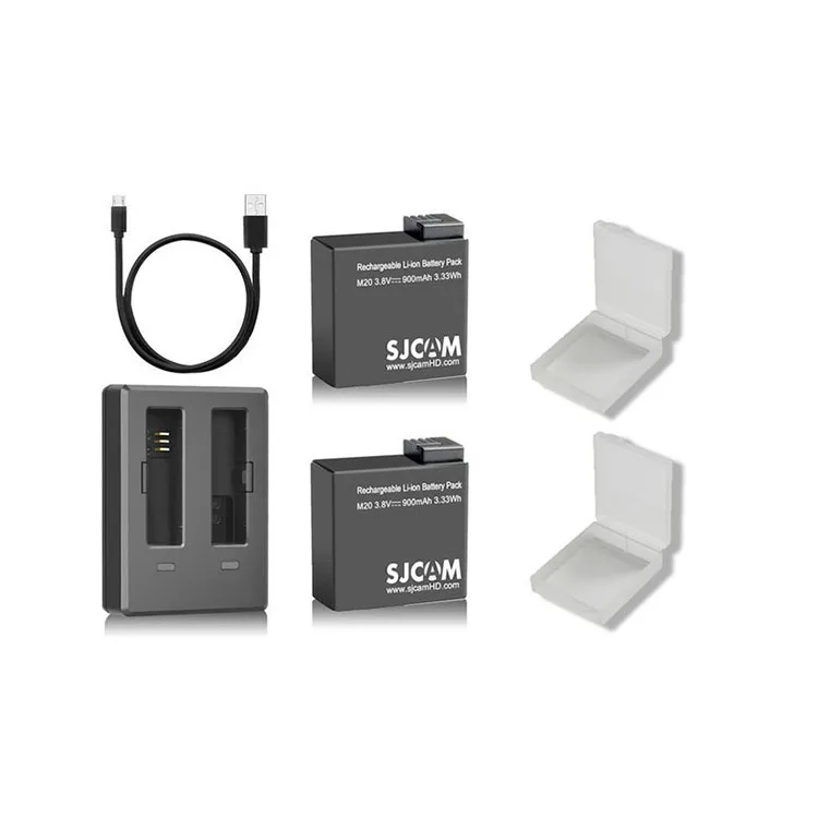 Для спортивной экшн-камеры SJCAM M20 с помощью кабеля USB с двумя слотами M20 Батарея Зарядное устройство зарядное устройство для путешествий с 2 шт. M20 батареи - Цвет: 2pcs Bat and Charger