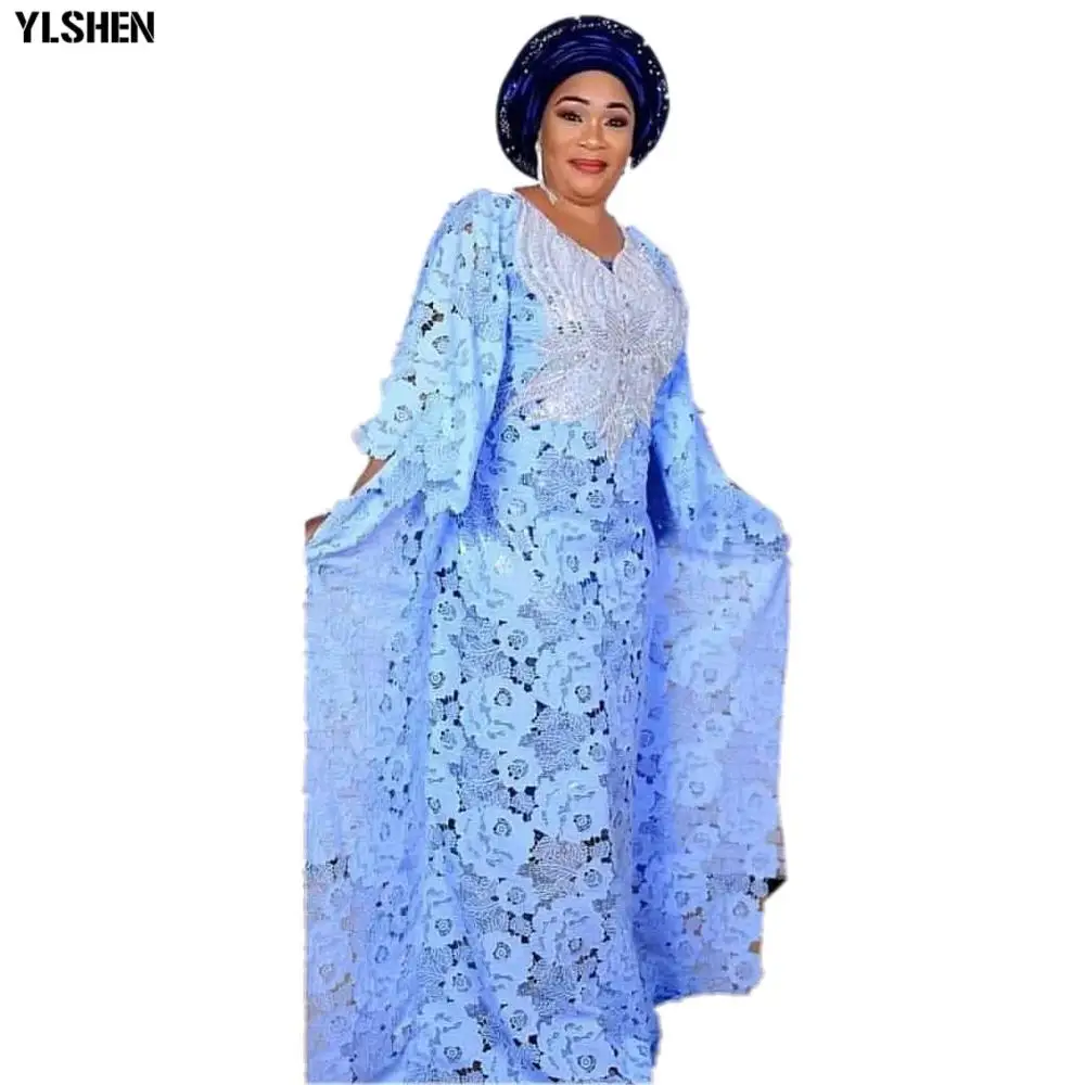  New Lace African Dresses for Women Dashiki Loose African Clothes Bazin Riche Sexy Africa Skirt with