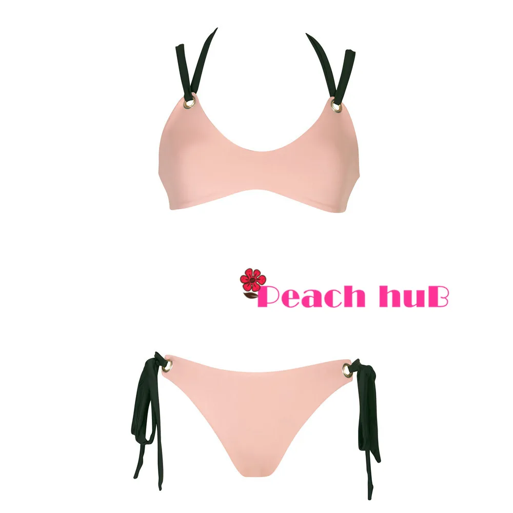 Bikinis Female 2019 Whole Swimsuit Black Women Swimwear Bikini Bandea Bralette Push Up Tankini Swimsuits Women Light Pink (10)