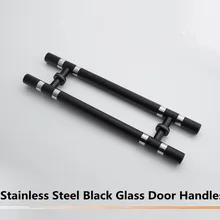 38*600mm stainless steel glass door handles black hotel KTV home office door pulls handles