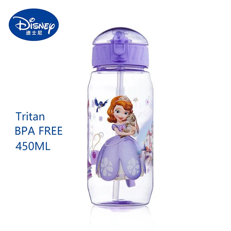 Disney Kids Water Bottles Mickey Minnie Mouse Cartoon Cups with Straw  Captain America Sport Bottles Girls Princess Feeding Cups - AliExpress