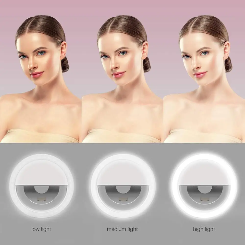 Селфи Свет USB LED Макияж Видео ringlight фотографическое освещение с лампами зарядка