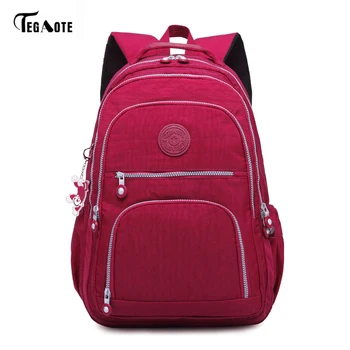 

TEGAOTE Classic Backpack for Teenage Girls Mochila Feminina Women School Backpacks Nylon Waterproof Casual Laptop Bagpack Female