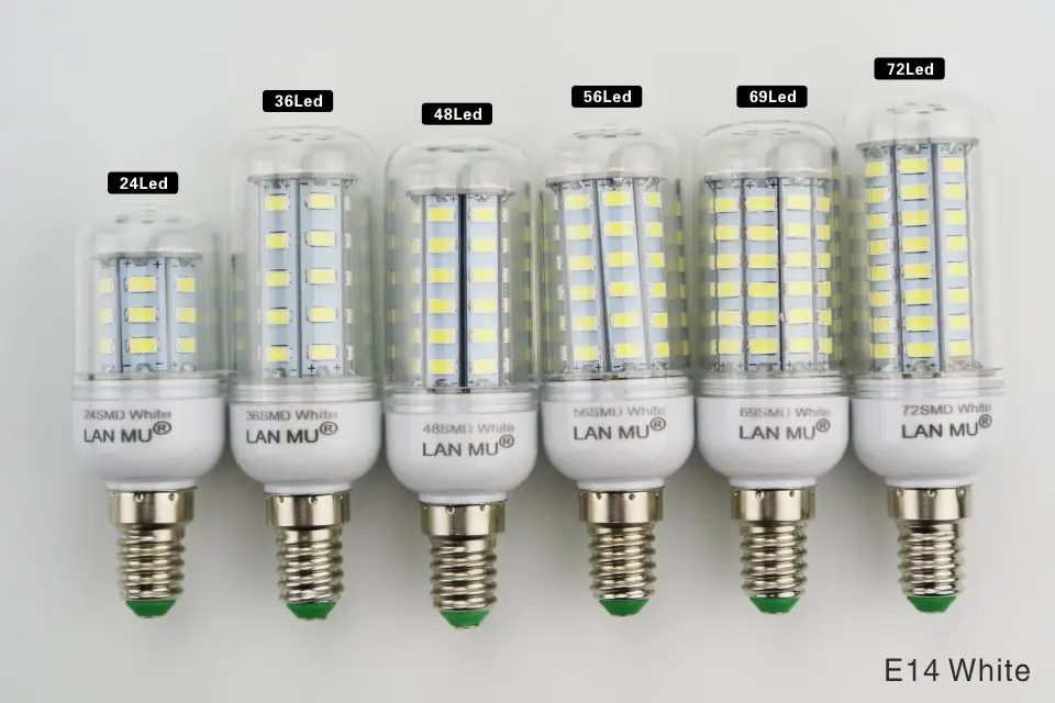 Лампада светодиодный лампы E27 светодиодный светильник 5730 SMD светодиодный свет лампы кукурузы 24 36 48 56 69 72 светодиодный s E14 люстра в форме свечи освещения