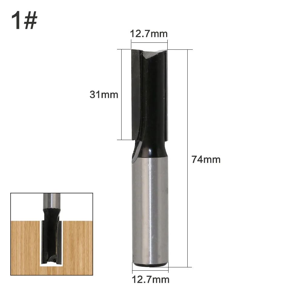 1 шт. 1/2 хвостовик Extra long2 "лезвие 1/2" Резка Dia. Прямые фреза Деревообработка резак шипорезный Станок для деревообработки