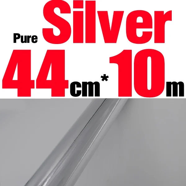 MNFT 1 рулон, жесткие приманки, меняющие цвет, наклейка, Голографическая клейкая пленка, вспышка, лента для изготовления приманки, материал для завязывания мушек - Цвет: 44cm 10m Pure Silver