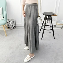 Новая зимняя юбка женская трикотажная юбка с длинным разрезом код слово большая Зимняя юбка утолщенная