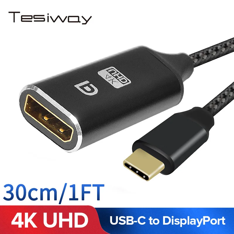 USB C to DisplayPort Adapter Cable(Support 4K@60Hz), USB-C(Thunderbolt 3) to DP 1ft Length for MacBook Pro, Google Chromebook1
