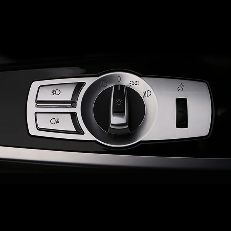 

ABS chrome car interior headlight head light switch button frame trim sticker for BMW X3 F25 X4 F26 F10 F07 accessories