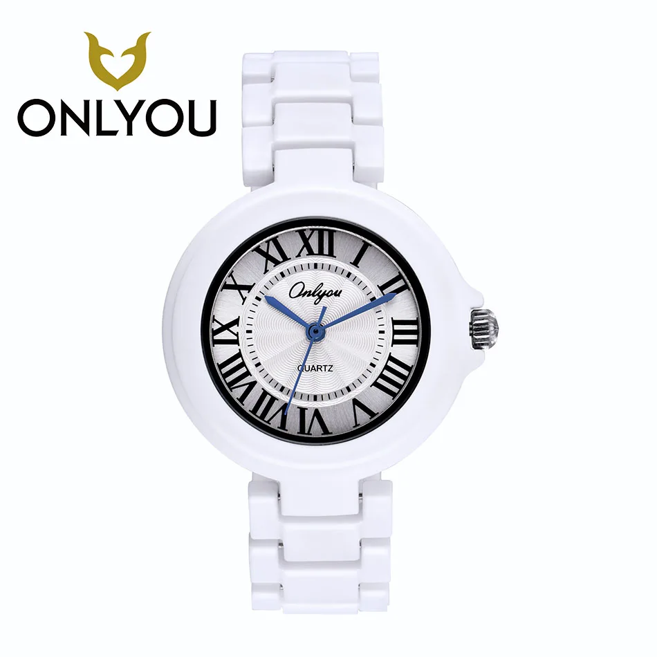 

ONLYOU Lovers Watches White Ceramic Watch Mens Womens Quartz Watches Wrist Bracelet Boys Girls Fashion Casual Watch Clock