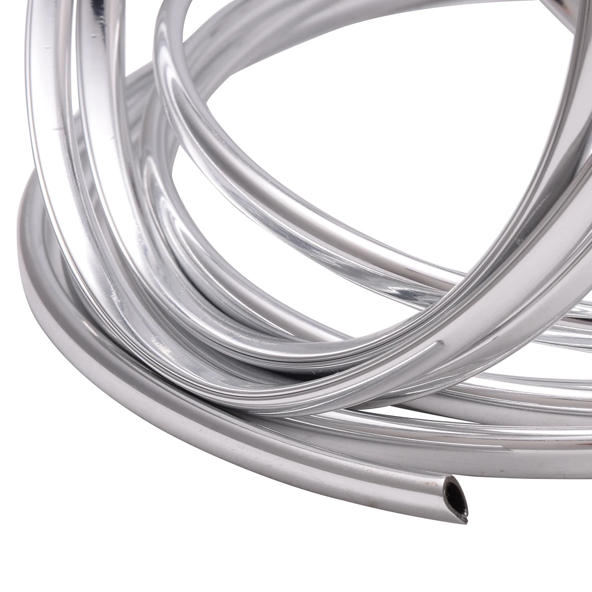 6M Car Chrome Decor Strip Sticker Silver Auto Styling Moulding Trim Strip Auto Body Window Exterior Decoration