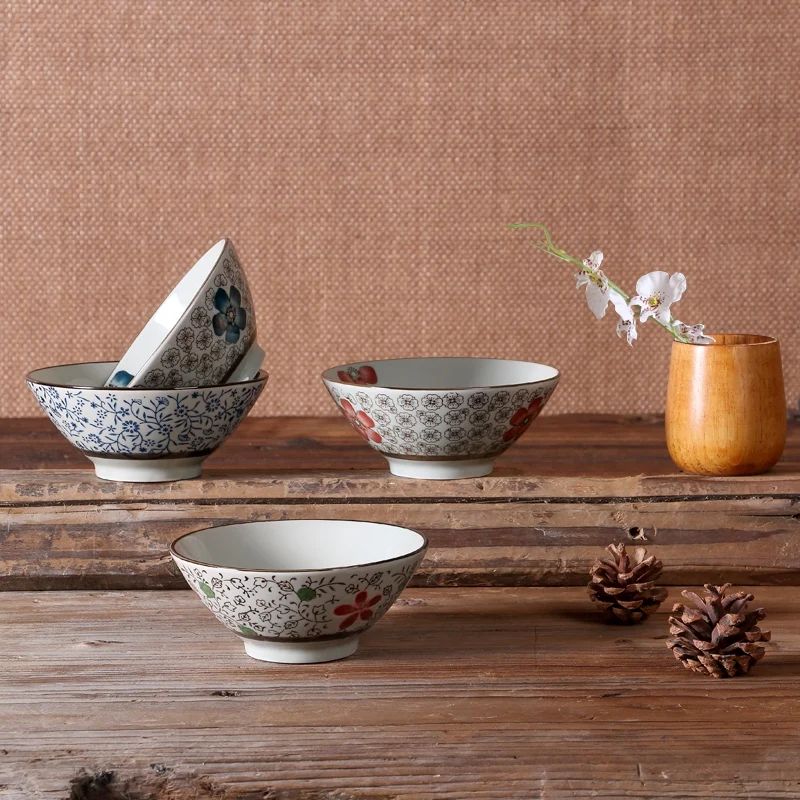 Ceramic Chinese Rice Bowl Noodles Dessert Soup Mixing Container